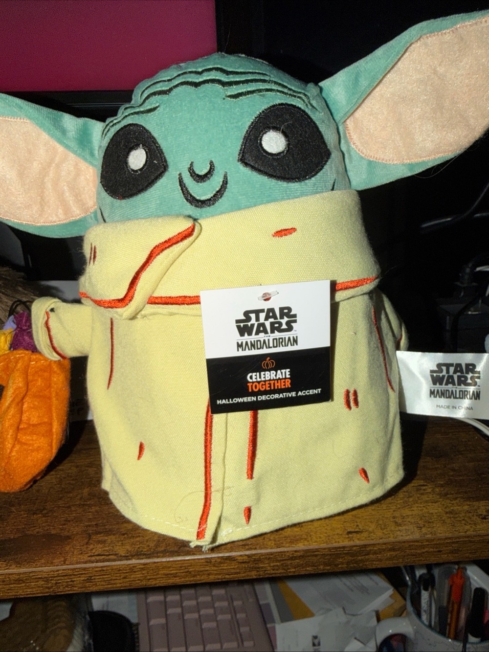 Star Wars Grogu Plush 8 inch in Green and Cream Halloween weighted decor